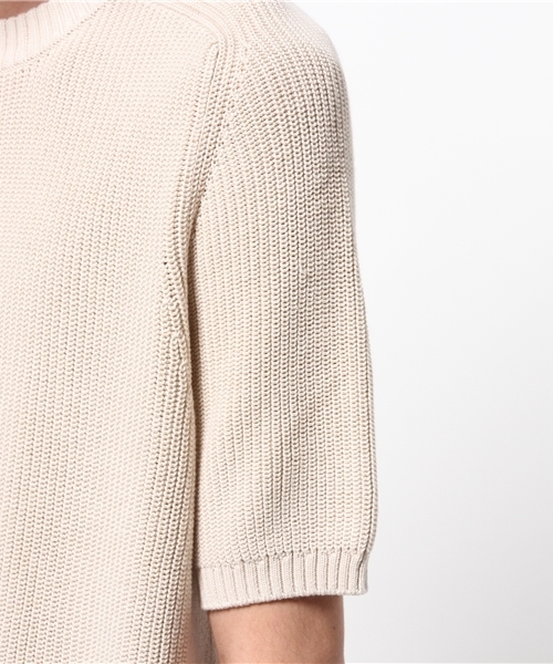 JOURNAL STANDARD（ジャーナルスタンダード）の「MACLIR / マクリル: オーガニックコットンS/Sクルーネックニット # （Tシャツ/カットソー・メンズ・アイボリー/ネイビー・MEDIUM/LARGE）」の7枚目の写真