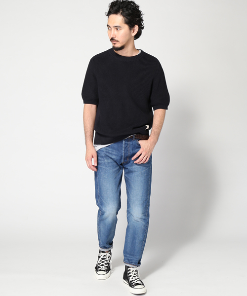 JOURNAL STANDARD（ジャーナルスタンダード）の「MACLIR / マクリル: オーガニックコットンS/Sクルーネックニット # （Tシャツ/カットソー・メンズ・アイボリー/ネイビー・MEDIUM/LARGE）」の14枚目の写真