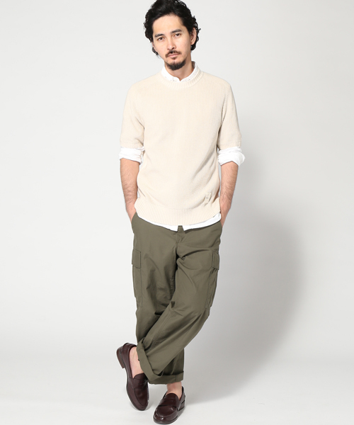 JOURNAL STANDARD（ジャーナルスタンダード）の「MACLIR / マクリル: オーガニックコットンS/Sクルーネックニット # （Tシャツ/カットソー・メンズ・アイボリー/ネイビー・MEDIUM/LARGE）」の11枚目の写真