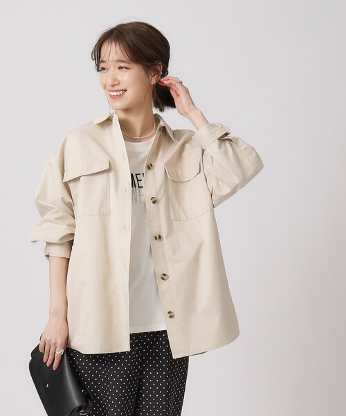 SHOO・LA・RUE(シューラルー)の「◆【季節の変わり目に】 羽織るだけでこなれ見え ダブルポケット シャツジャケット(シャツ/ブラウス・レディース・ダークグレー/オリーブ/ライトベージュ・02/03/04)」の14枚目の写真