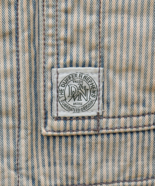 DUFFER ダファー　チンスト変形ポケット　親子ヒッコリーカバーオール DUFFER ダファー チンスト変形ポケット 親子ヒッコリー