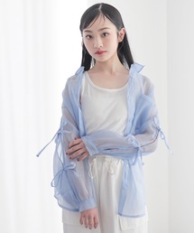 BISKEE | リボンスリーブ シアーシャツ(140cm~160cm)(シャツ/ブラウス)