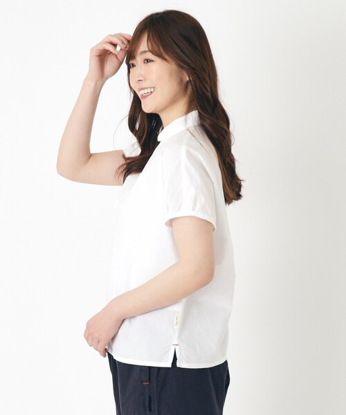 LAURA ASHLEY(ローラアシュレイ)の「【日本製/ワンマイルウエア】ラウンドカラーブラウス(シャツ/ブラウス・レディース・ブルー系その他3/ホワイト・38)」の3枚目の写真