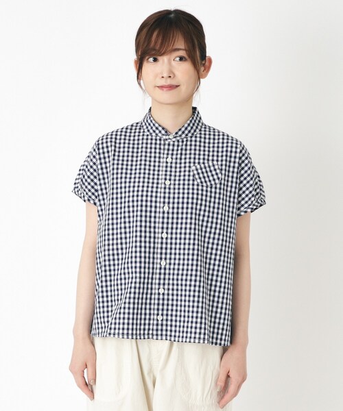 LAURA ASHLEY(ローラアシュレイ)の「【日本製/ワンマイルウエア】ラウンドカラーブラウス(シャツ/ブラウス・レディース・ブルー系その他3/ホワイト・38)」の11枚目の写真