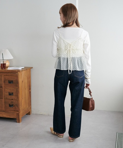 DISCOAT(ディスコート)の「【WEB限定】前後2WAYリボンキャミブラウス(キャミソール・レディース・ホワイト/ブラック系その他/ブラック/アイボリー・MEDIUM)」の19枚目の写真