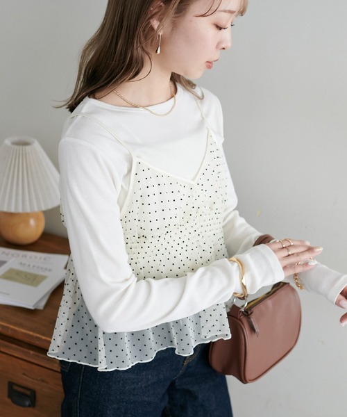 DISCOAT(ディスコート)の「【WEB限定】前後2WAYリボンキャミブラウス(キャミソール・レディース・ホワイト/ブラック系その他/ブラック/アイボリー・MEDIUM)」の15枚目の写真