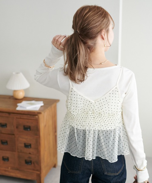 DISCOAT(ディスコート)の「【WEB限定】前後2WAYリボンキャミブラウス(キャミソール・レディース・ホワイト/ブラック系その他/ブラック/アイボリー・MEDIUM)」の22枚目の写真