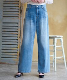 ◆【洗える】デニムワイドパンツ