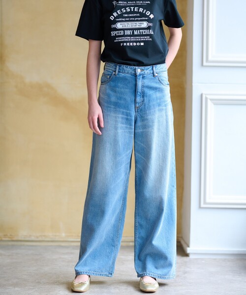 DRESSTERIOR（ドレステリア）の「◆【洗える】デニムワイドパンツ（デニムパンツ・レディース・ブルー・38/36/34/40）」の11枚目の写真