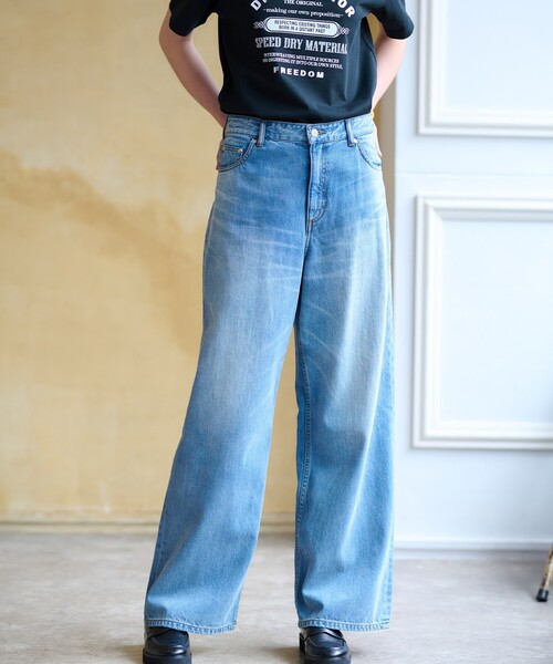 DRESSTERIOR（ドレステリア）の「◆【洗える】デニムワイドパンツ（デニムパンツ・レディース・ブルー・38/36/34/40）」の13枚目の写真