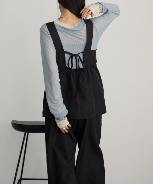 Aunt Marie's（アントマリーズ）の「ビスチェレイヤードオールインワン（つなぎ/オールインワン・レディース・ブラック/アイボリー・MT/FREE）」の2枚目の写真