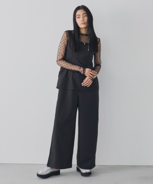 Aunt Marie's（アントマリーズ）の「ビスチェレイヤードオールインワン（つなぎ/オールインワン・レディース・ブラック/アイボリー・MT/FREE）」の4枚目の写真