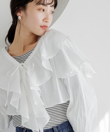 LOWRYS FARM | コットンボイルフリルボレロＬＳ 991741(シャツ/ブラウス)