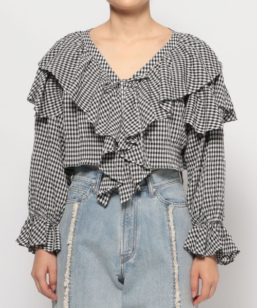 LOWRYS FARM（ローリーズファーム）の「コットンボイルフリルボレロＬＳ 991741（シャツ/ブラウス・レディース・ホワイト/その他/ブルー/ブラック・FREE）」の22枚目の写真