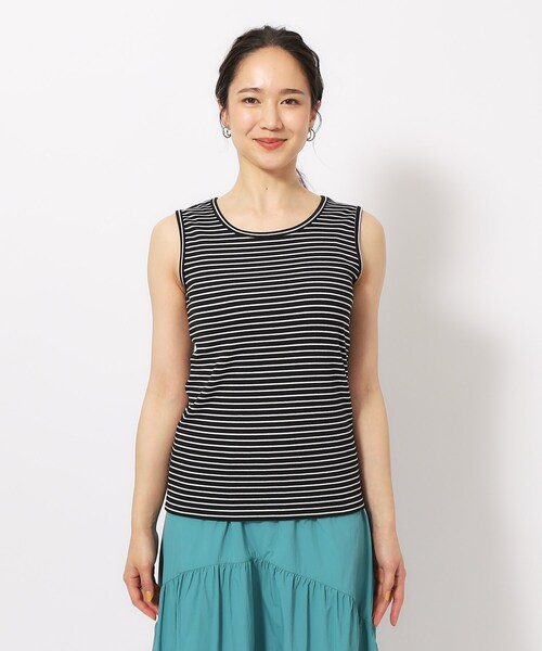 SHOO・LA・RUE（シューラルー）の「◆テレコリブボーダータンクトップ（タンクトップ・レディース・ホワイト系3/ブラック系2・02/03/04）」の7枚目の写真