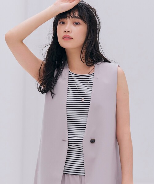 SHOO・LA・RUE（シューラルー）の「◆テレコリブボーダータンクトップ（タンクトップ・レディース・ホワイト系3/ブラック系2・02/03/04）」の18枚目の写真