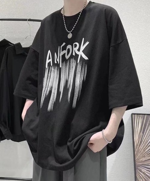 Anchor Smith(アンカー スミス)の「ビッグシルエット デザインプリント 半袖Tシャツ(Tシャツ/カットソー・メンズ・グレー系4/ホワイト系4/グリーン系4/グレー系1/ブラック系3/ブラック系1/グレー系3/グレー系2/ホワイト系2/ホワイト系1/ブラック系4/ブラック系2/ホワイト系3/パープル系4・L/M/XL)」の6枚目の写真