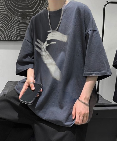 Anchor Smith(アンカー スミス)の「ビッグシルエット デザインプリント 半袖Tシャツ(Tシャツ/カットソー・メンズ・グレー系4/ホワイト系4/グリーン系4/グレー系1/ブラック系3/ブラック系1/グレー系3/グレー系2/ホワイト系2/ホワイト系1/ブラック系4/ブラック系2/ホワイト系3/パープル系4・L/M/XL)」の9枚目の写真