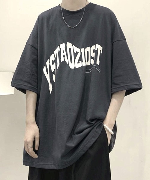 セール】ビッグシルエット デザインプリント 半袖Tシャツ（T