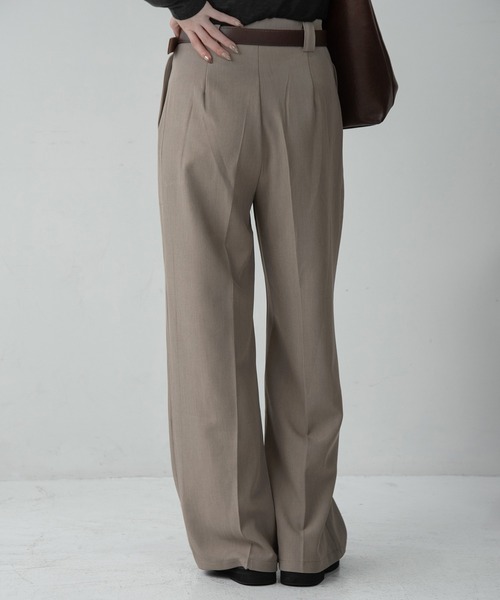 Amiur(エミレ)の「belt set straight basic pants / ベルトセットストレートベーシックパンツ(スラックス・レディース・ブラック/ベージュ・FREE)」の6枚目の写真