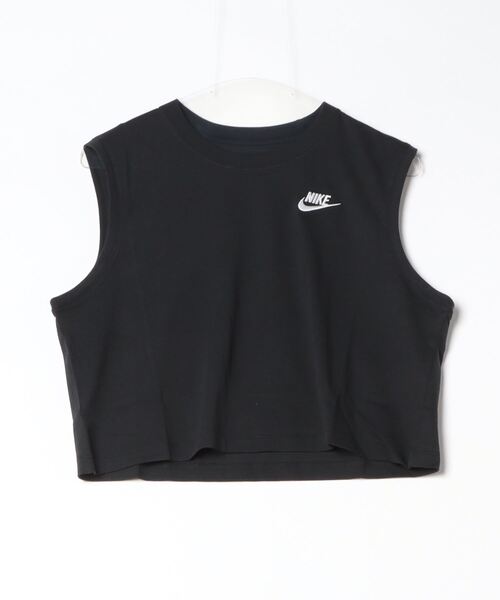 NIKE（ナイキ）の「ナイキ NIKE ナイキ NSW クラブ クロップ S/L Tシャツ（Tシャツ/カットソー・レディース・サンドグレー/ホワイト/ブラック・M/L）」の2枚目の写真