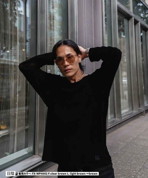 FLEX（フレックス）の「調光・偏光レンズ搭載 square wide 2 sunglasses / スクエアワイド サングラス（サングラス・レディース・ブルー/ブラウン/グリーン/パープル/ブラック・FREE）」の16枚目の写真