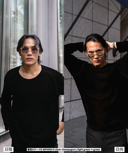 FLEX（フレックス）の「調光・偏光レンズ搭載 square wide 2 sunglasses / スクエアワイド サングラス（サングラス・レディース・ブルー/ブラウン/グリーン/パープル/ブラック・FREE）」の13枚目の写真