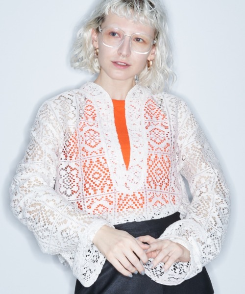 Solace（ソレイス）の「パネルレースカンフーブラウス（シャツ/ブラウス・レディース・ブラック/アイボリー・FREE）」の19枚目の写真