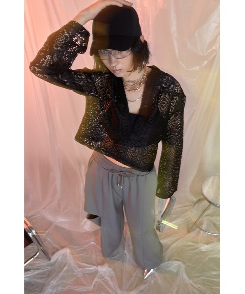 Solace（ソレイス）の「パネルレースカンフーブラウス（シャツ/ブラウス・レディース・ブラック/アイボリー・FREE）」の10枚目の写真