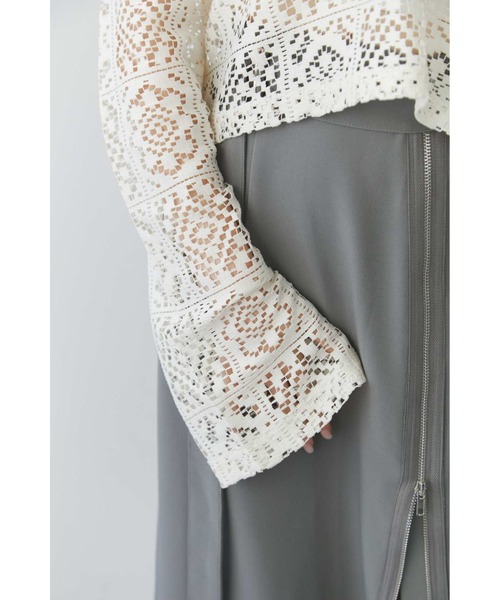 Solace（ソレイス）の「パネルレースカンフーブラウス（シャツ/ブラウス・レディース・ブラック/アイボリー・FREE）」の6枚目の写真