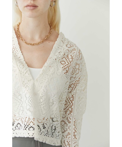 Solace（ソレイス）の「パネルレースカンフーブラウス（シャツ/ブラウス・レディース・ブラック/アイボリー・FREE）」の5枚目の写真