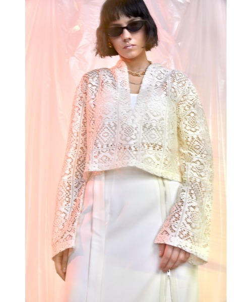 Solace（ソレイス）の「パネルレースカンフーブラウス（シャツ/ブラウス・レディース・ブラック/アイボリー・FREE）」の3枚目の写真