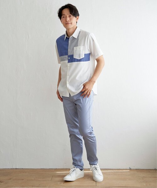 ikka(イッカ)の「サッカーブロックス切り替えシャツ(シャツ/ブラウス・メンズ・グリーン/ネイビー/ホワイト・S/XL/L/M)」の19枚目の写真