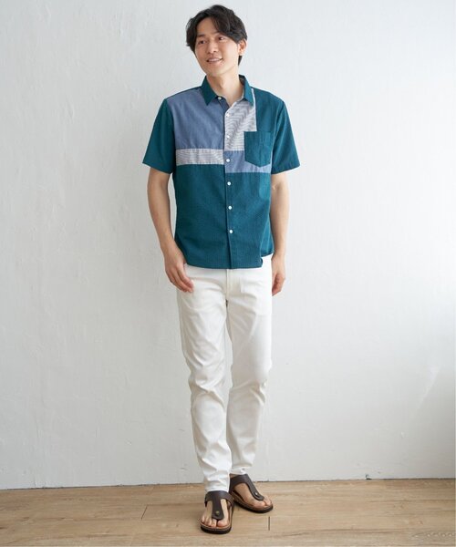 ikka(イッカ)の「サッカーブロックス切り替えシャツ(シャツ/ブラウス・メンズ・グリーン/ネイビー/ホワイト・S/XL/L/M)」の18枚目の写真