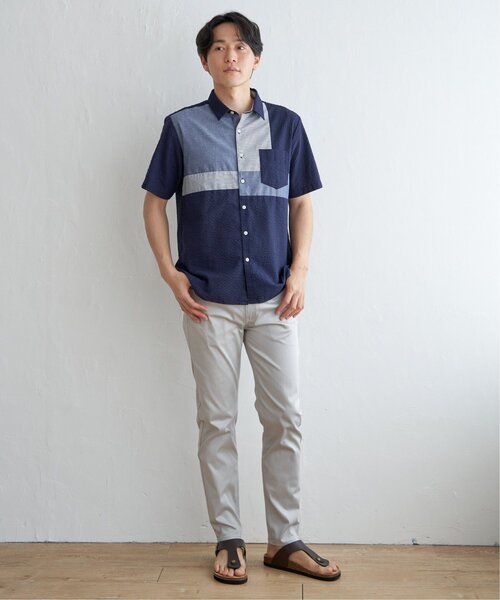ikka(イッカ)の「サッカーブロックス切り替えシャツ(シャツ/ブラウス・メンズ・グリーン/ネイビー/ホワイト・S/XL/L/M)」の16枚目の写真