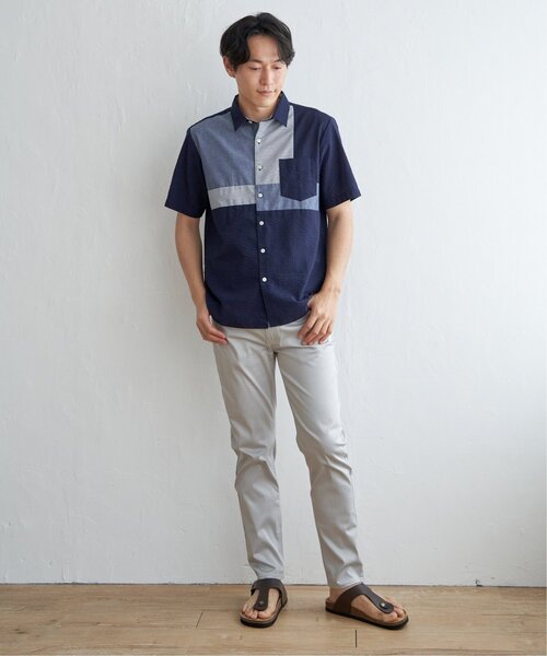 ikka(イッカ)の「サッカーブロックス切り替えシャツ(シャツ/ブラウス・メンズ・グリーン/ネイビー/ホワイト・S/XL/L/M)」の15枚目の写真