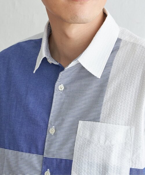 ikka(イッカ)の「サッカーブロックス切り替えシャツ(シャツ/ブラウス・メンズ・グリーン/ネイビー/ホワイト・S/XL/L/M)」の11枚目の写真