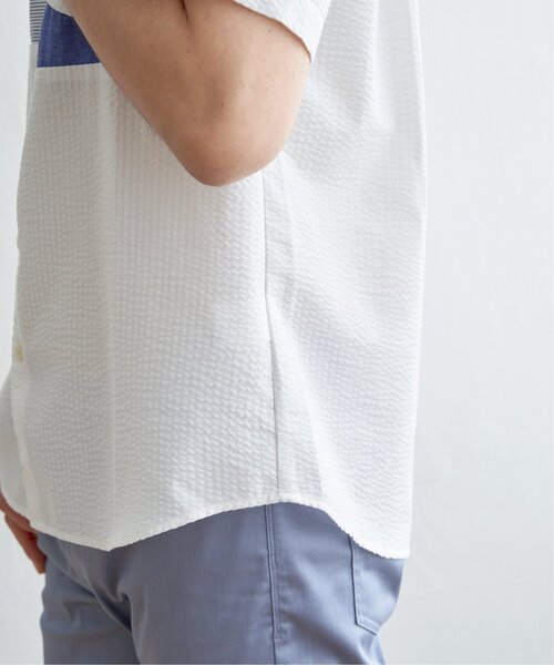 ikka(イッカ)の「サッカーブロックス切り替えシャツ(シャツ/ブラウス・メンズ・グリーン/ネイビー/ホワイト・S/XL/L/M)」の7枚目の写真