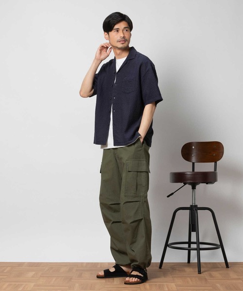 BACK NUMBER(バックナンバー)の「BACK NUMBER(バックナンバー)バスケット半袖開襟シャツ(シャツ/ブラウス・メンズ・ケリーグリーン/オフホワイト/ネイビー・S/フリー/XL/L/M)」の14枚目の写真