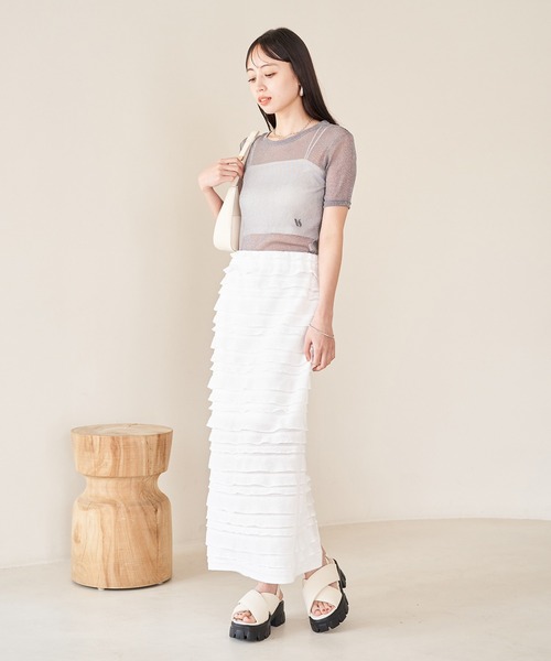 VIS(ビス)の「【選べる着丈】フリンジカットロングスカート【洗える】(スカート・レディース・ブラック/グレー系その他/ホワイト系その他・FREE/FS)」の22枚目の写真