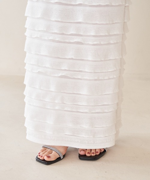 VIS(ビス)の「【選べる着丈】フリンジカットロングスカート【洗える】(スカート・レディース・ブラック/グレー系その他/ホワイト系その他・FREE/FS)」の15枚目の写真