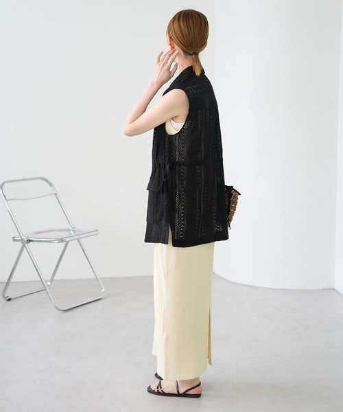 ROPE' PICNIC（ロペピクニック）の「レースミリタリージレ（ベスト・レディース・ホワイト/ブラック・38）」の4枚目の写真