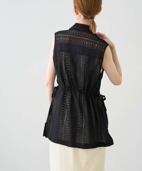 ROPE' PICNIC（ロペピクニック）の「レースミリタリージレ（ベスト・レディース・ホワイト/ブラック・38）」の7枚目の写真