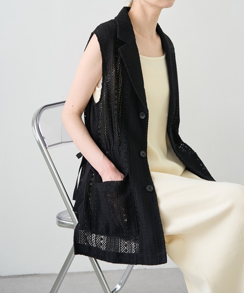 ROPE' PICNIC（ロペピクニック）の「レースミリタリージレ（ベスト・レディース・ホワイト/ブラック・38）」の8枚目の写真