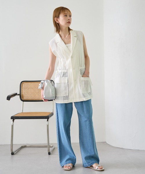 ROPE' PICNIC（ロペピクニック）の「レースミリタリージレ（ベスト・レディース・ホワイト/ブラック・38）」の13枚目の写真