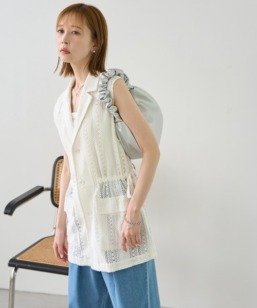 ROPE' PICNIC（ロペピクニック）の「レースミリタリージレ（ベスト・レディース・ホワイト/ブラック・38）」の16枚目の写真