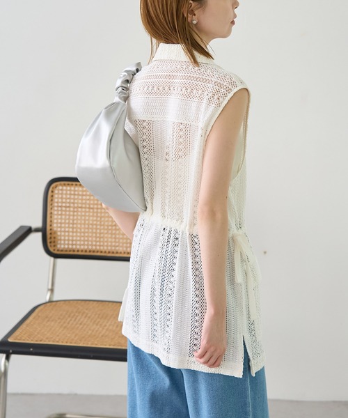 ROPE' PICNIC（ロペピクニック）の「レースミリタリージレ（ベスト・レディース・ホワイト/ブラック・38）」の17枚目の写真