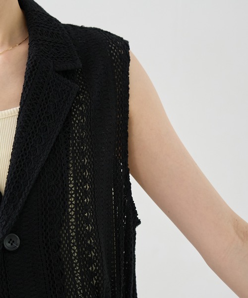 ROPE' PICNIC（ロペピクニック）の「レースミリタリージレ（ベスト・レディース・ホワイト/ブラック・38）」の22枚目の写真