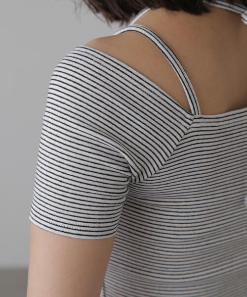 FREE'S MART（フリーズマート）の「◆オフショルホルターネックカットソー（Tシャツ/カットソー・レディース・ブラック/ブラック系その他/ホワイト系その他/ライトグリーン/ホワイト・FREE）」の6枚目の写真