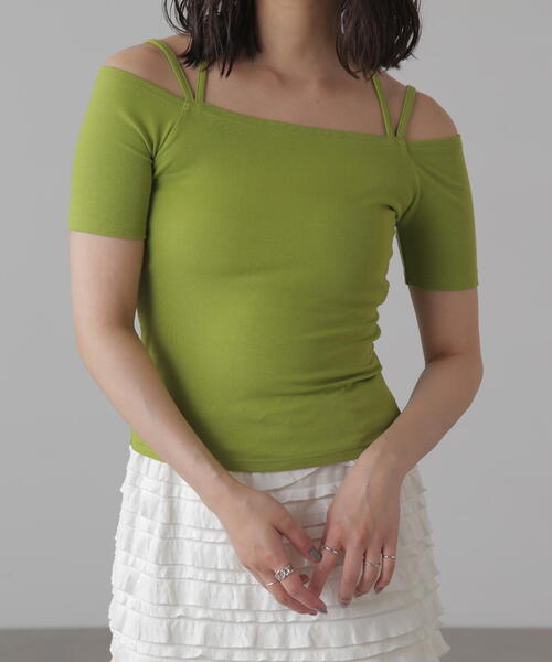 FREE'S MART（フリーズマート）の「◆オフショルホルターネックカットソー（Tシャツ/カットソー・レディース・ブラック/ブラック系その他/ホワイト系その他/ライトグリーン/ホワイト・FREE）」の19枚目の写真